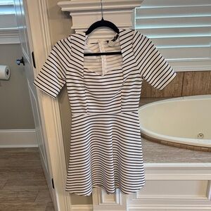 Striped Black and White Mini Dress